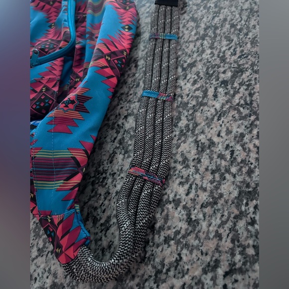 Kavu Vibrant Teal and Green Aztec Print Backpack - Picture 10 of 12